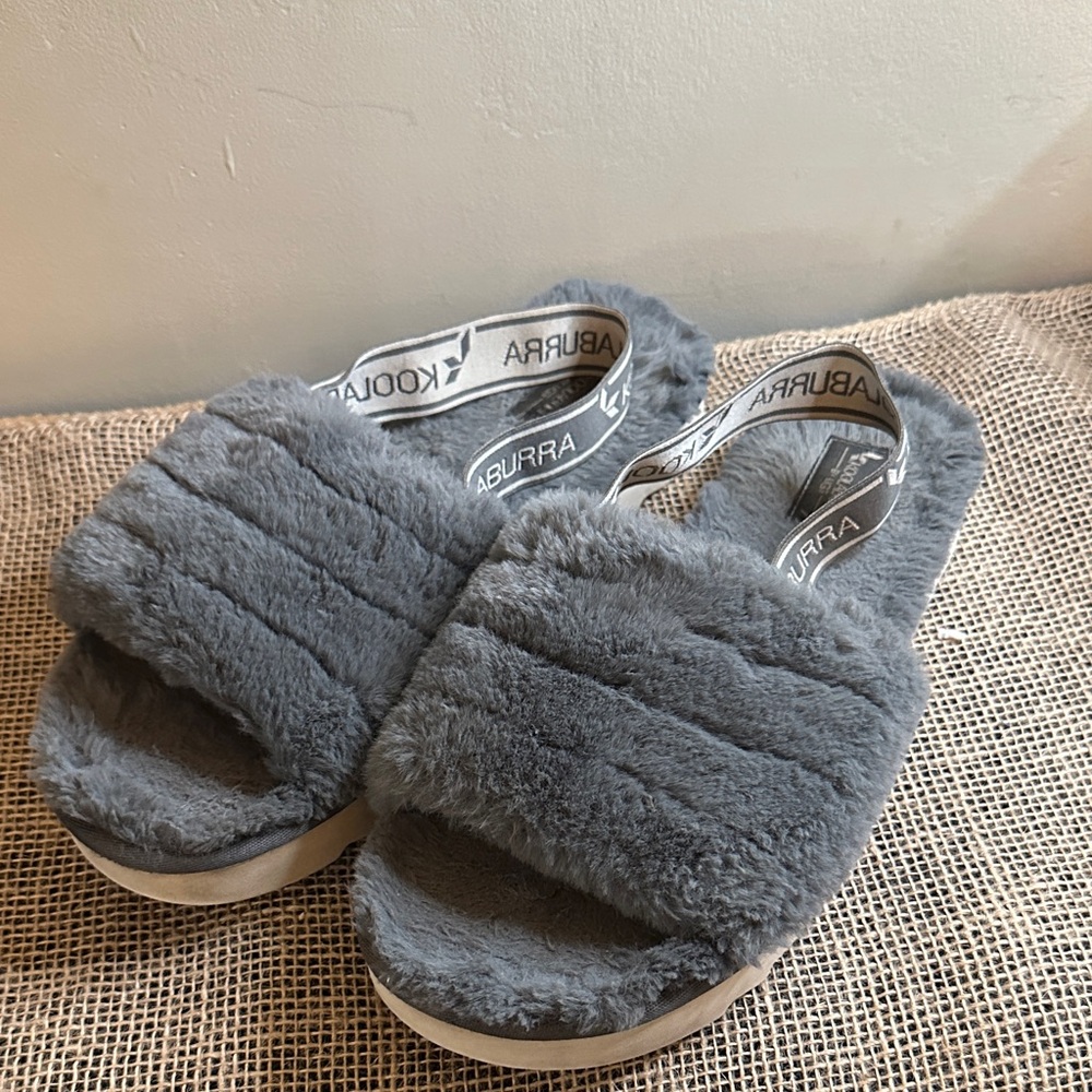 Koolaburra Plush Gray Slide Slippers